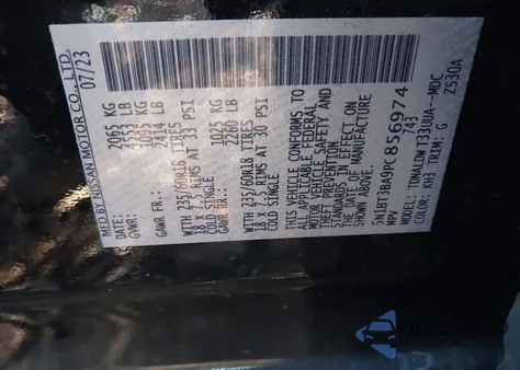 2023 Nissan Rogue Sv Fwd из США, поврежденный, VIN 5N1BT3BA9PC856974